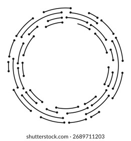 Minimalist circular pattern with a cyber theme, perfect for tech and digital design elements.