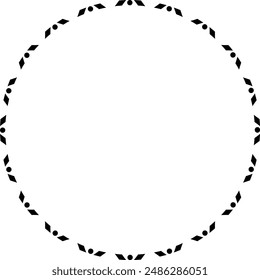 Minimalist Circular Pattern Frame for Design Projects in Modern, Elegant, Geometric Style. Circular Symmetry in Artistic Layout.