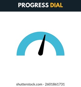 A minimalist circular progress dial icon with arrow or checkmark indicator, perfect for tracking completion percentages, performance metrics, or goal achievement in dashboards, apps.