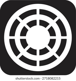 Icono de diseño de ventilación circular minimalista