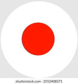 A minimalist, circular version of the Hinomaru, the national flag of Japan.