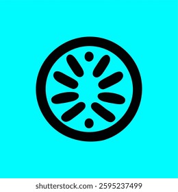 Minimalist Citrus Fruit Slice Icon – Modern Line Art Vector