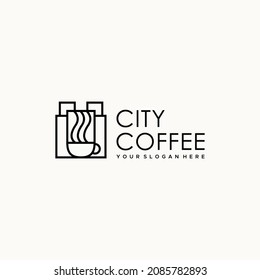 Logo der minimalistischen CITY COFFEE-Glasschleifer