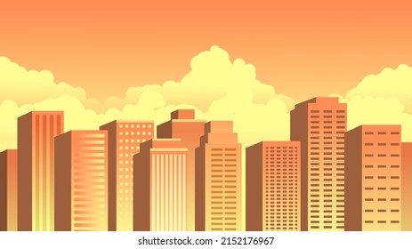 Minimalist cityscape background vector illustration