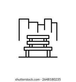 Minimalist Cityscape With Bench Vector Design For Urban Lifestyle