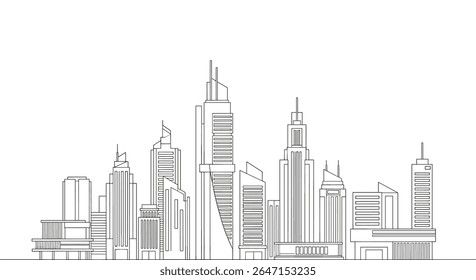 Minimalist Cityscape Buildings Silhouette Architecture Urban Landscape