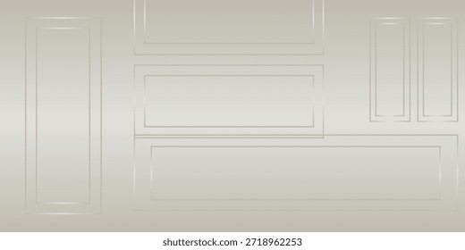 Diseño minimalista de pared clásica en tonos neutros suaves, ideal para maquetas, renderizaciones 3D o escenas de habitación elegantes.