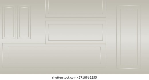 Diseño minimalista de pared clásica en tonos neutros suaves, ideal para maquetas, renderizaciones 3D o escenas de habitación elegantes.