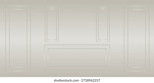 Diseño minimalista de pared clásica en tonos neutros suaves, ideal para maquetas, renderizaciones 3D o escenas de habitación elegantes.