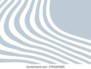 Fondo limpio minimalista con elegantes líneas onduladas blancas y grises claros que crean una sensación de calma y espacio. Eps 10