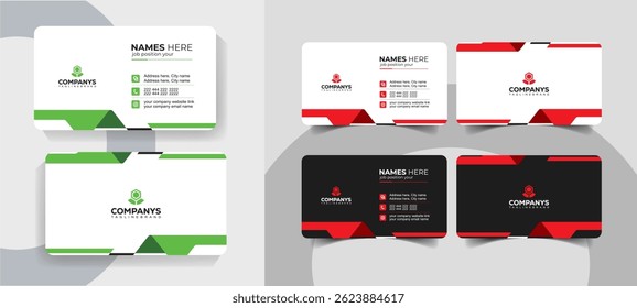 Minimalist and Clean Corporate Business Card Design Template