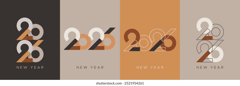 Design minimalista e limpo de 2026 ano novo com cores elegantes. conceito de saudação de ano novo 2026