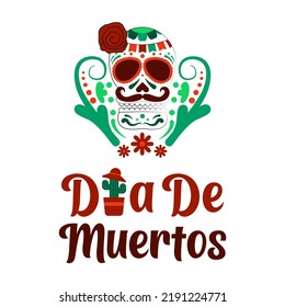 Minimalist and clean holiday celebration design of Dia De Muertos Day of The Dead of Mexico eps10 vector background