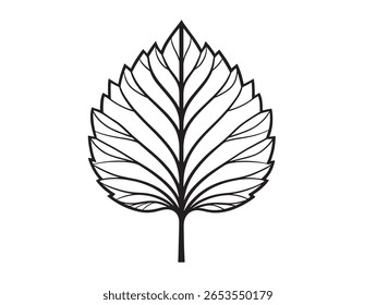 Minimalist Clean Leaf Icon in Elegant Line Style