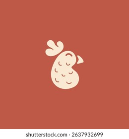 A minimalist and clean logo of a happy rooster head