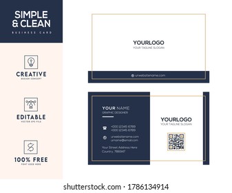 Minimalist and clean modern business card template. Simple style Corporate Business Card Design.