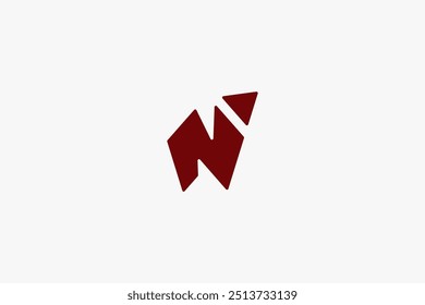 Logotipo minimalista e limpo "N" lettermark com uma forma angular única. Perfeito para start-ups de tecnologia, empresas de jogos ou qualquer empresa que procura uma identidade de marca dinâmica e ousada.