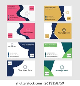 Minimalist clean professional double sided corporate  business card set design