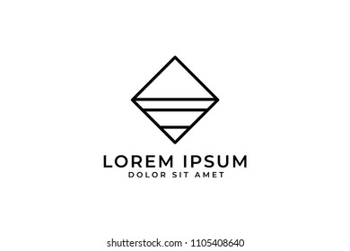 Minimalist clean simple square logo template