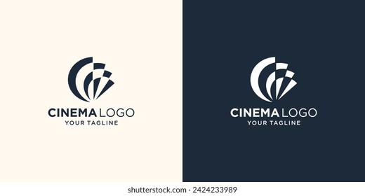Minimalistisch Clever Initial Letter C mit Videokamera für Kinofilmproduktion