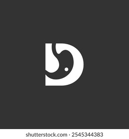 minimalist and clever letter D monogram logo