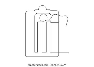 Área de transferência minimalista com checklist desenho contínuo de uma linha isolar esboço limpo