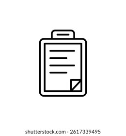 Minimalist Clipboard Icon with Rounded Edges and Abstract Content Lines