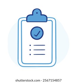 Minimalist clipboard survey symbol for marketing analysis.