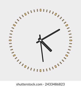 Minimalist Clock Face with Black Hands Design