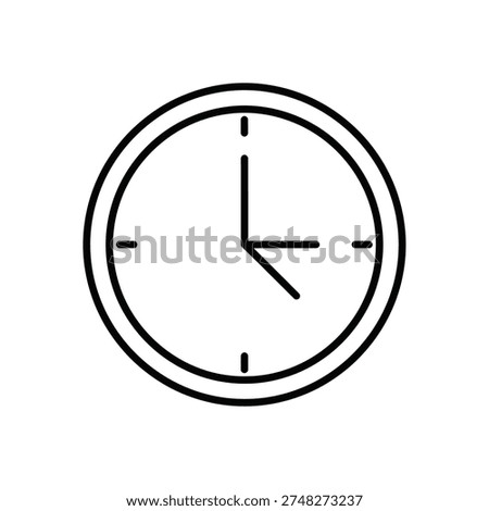 Minimalist clock face with hour and minute hands