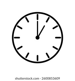 Minimalist Clock Icon, 1 O’clock Icon