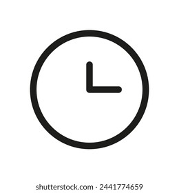 Minimalist clock icon. Number ten accent. Time tracking graphic. Monochrome palette. Vector illustration. EPS 10.