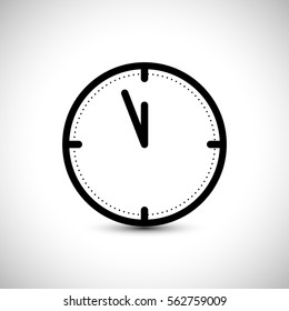 Minimalist Clock Icon. Time Concept. Watch Vector Illustration.