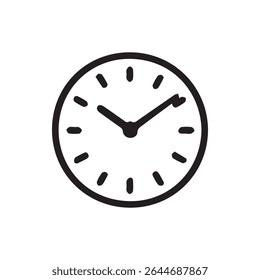 A minimalist clock illustration showing the movement of time depicted in a clean graphic style for various time related uses.
