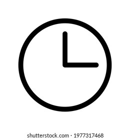 Minimalist clock line style icon, with editable lines. flat vector icon
