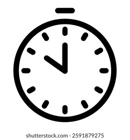Minimalist Clock Ticking Icon Representing Time Management and Countdown