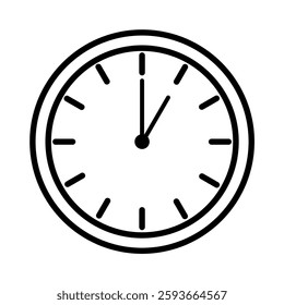 Minimalist Clock Time Icon Set. 1 O’clock