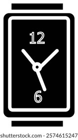 "Minimalist Clock and Watch Icons Set – Includes Alarm Clocks, Digital Displays, Smartwatches, Wall Clocks, Analog Watches, and Desk Clocks for Time Management and Design Projects"