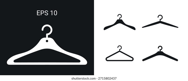 Conjunto de iconos de colgador de tela minimalista Ilustración vectorial