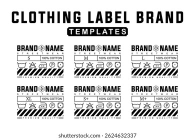 Minimalist Clothing Tag Label Template Set for Streetwear Apparel