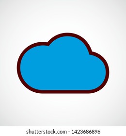 Minimalist Cloud Color Vector Icon