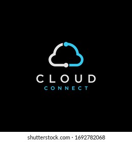 Logotipo de conexión en nube, podría vincular plantilla de logotipo