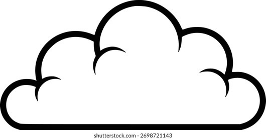 Minimalist Cloud Icon in Black and White for Modern Design Elements