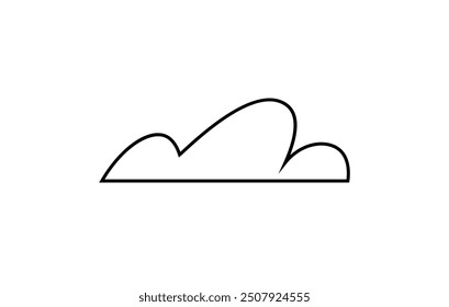 Minimalist cloud icon symbolizing cloud computing, data storage, or digital services. Simple vector suitable for technology, IT infrastructure, and online services illustrations.