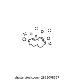 Minimalist cloud icon with symbols
