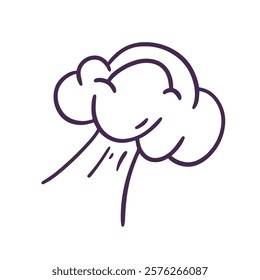 A Minimalist Cloud Illustration That Features Stylized Lines and a Sense of Motion
