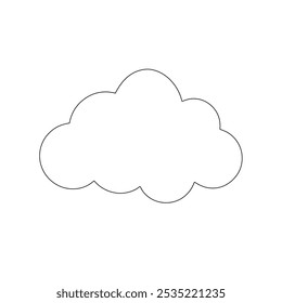 Minimalist Cloud Line Art on White Background | Simple Vector Design