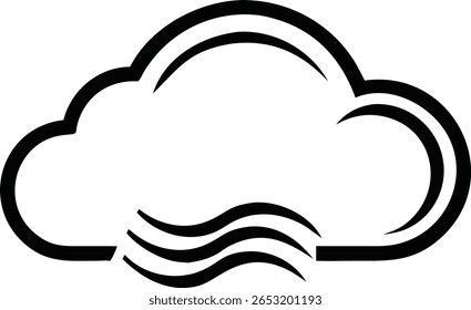 Minimalist cloud logo design with simple arcs and modern aesthetic
