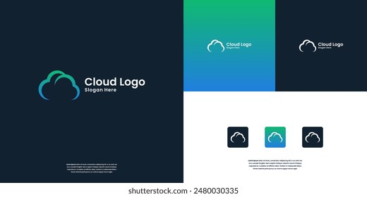 Minimalistische Cloud-Logo-Design-Vorlage.