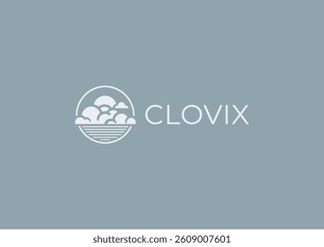 Minimalist cloud logo with soft modern look